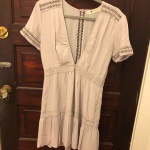 Impeccable Pig Semi Formal Gray V-Neck Dress Sz M